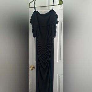 Laundry By Shelli Segal Black Ruched Strapless Gown